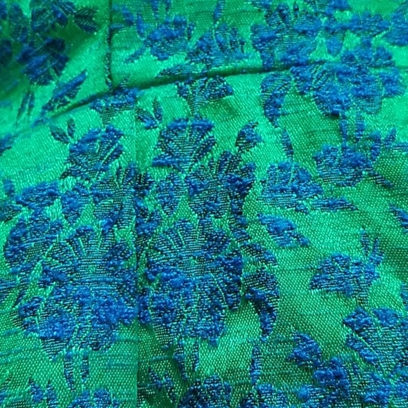 1960S VINTAGE RETRO BLUE GREEN PARTY DRESS R&K ORIGINALS ANTIQUE RUG CARPET - Picture 8 of 15
